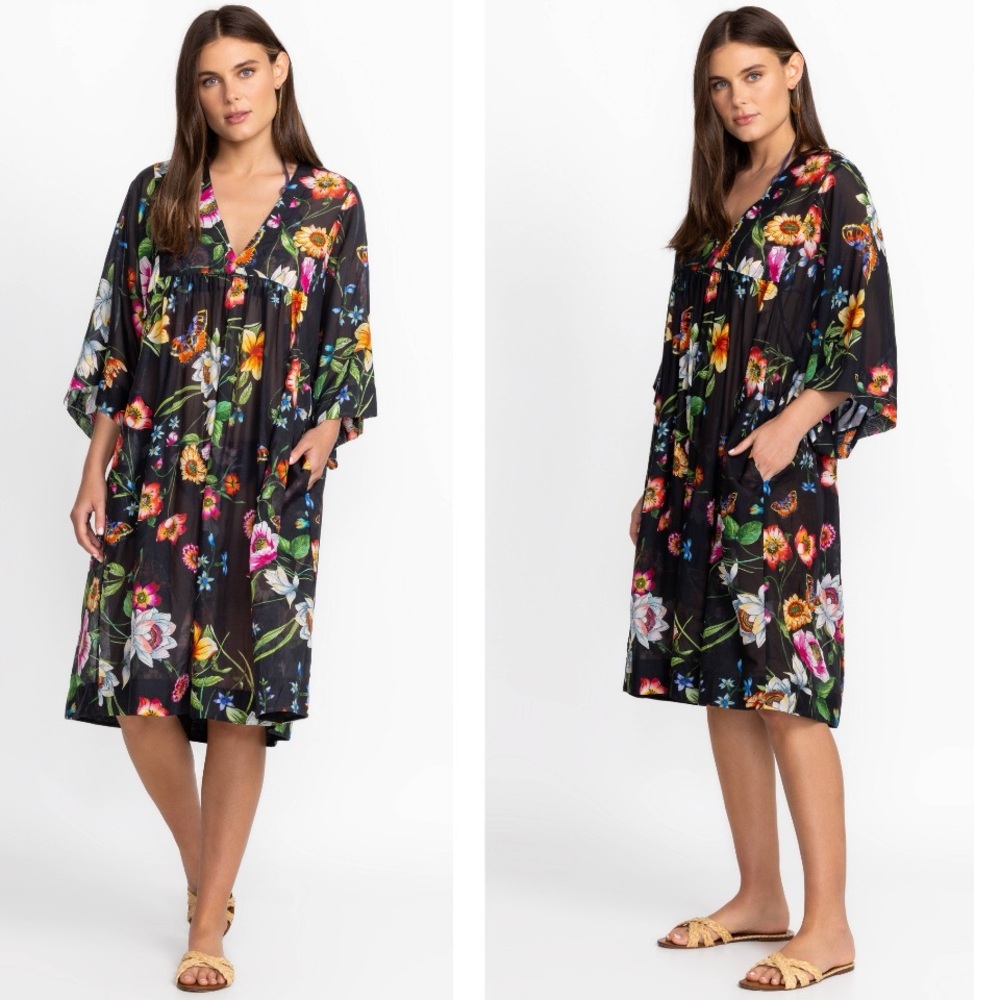 Johnny Was Ombre Garden Easy Cover-Up Dress Floral Lightweight Resortwear SZ XS